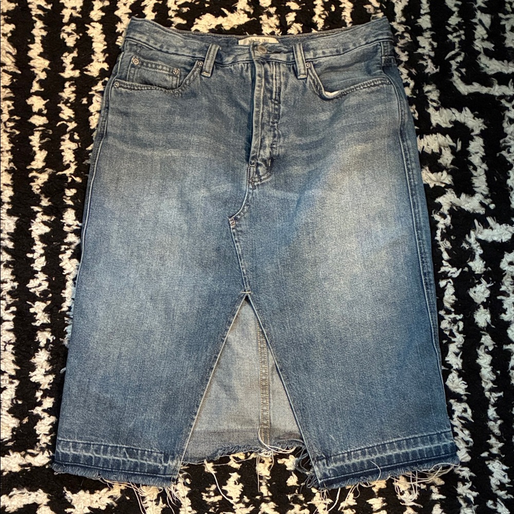 We The Free Blue Denim Skirt